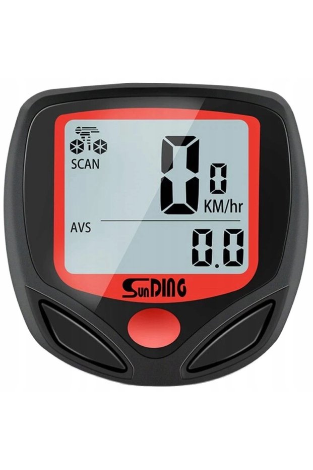 Digital bicycle odometer with 14 functions, waterproof Black