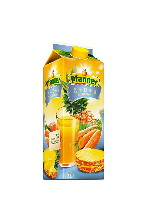 2 lt C+D+A Ananas-Carota ve Multivitamin Meyve Suyu 2 li Paket - 2