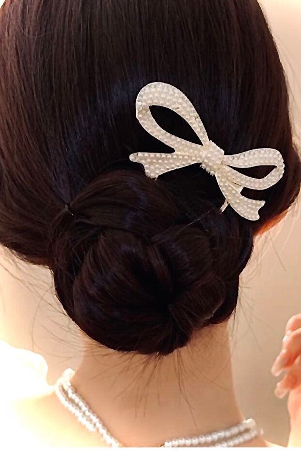 Silver Color Pearl Bun Hairpin
