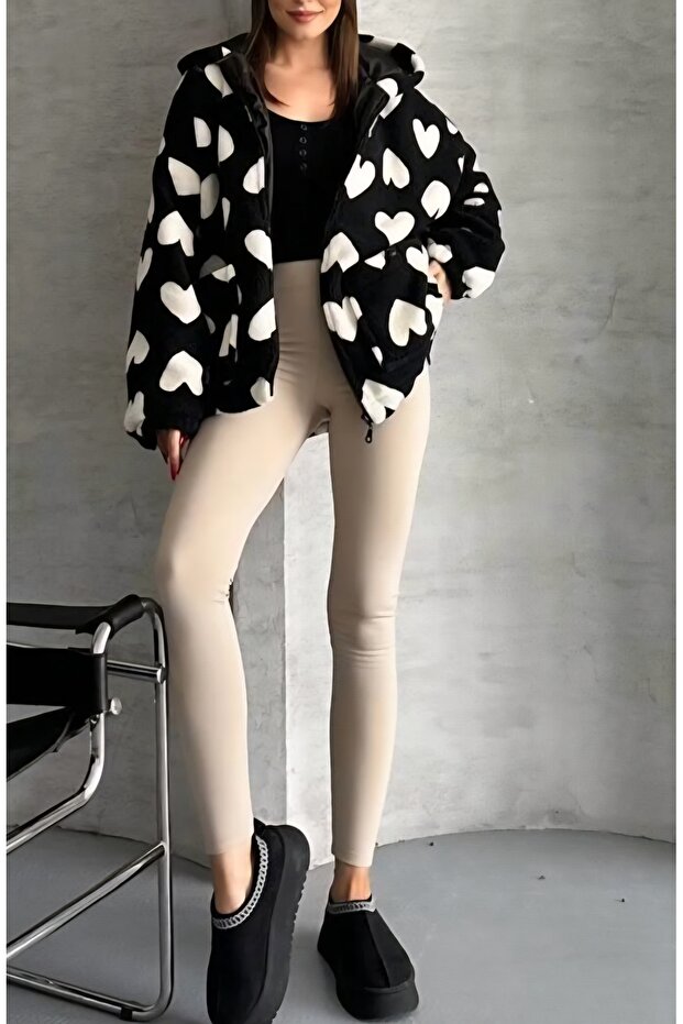 معطف من القطيفة بنمط قلب - 6