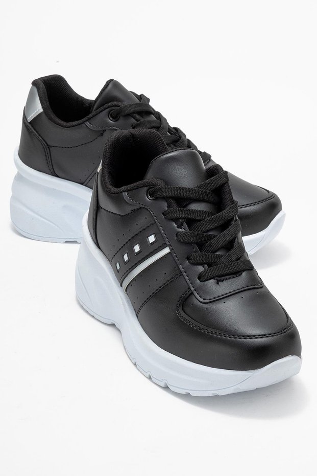 Women's Sports Shoes; Black and White Soles