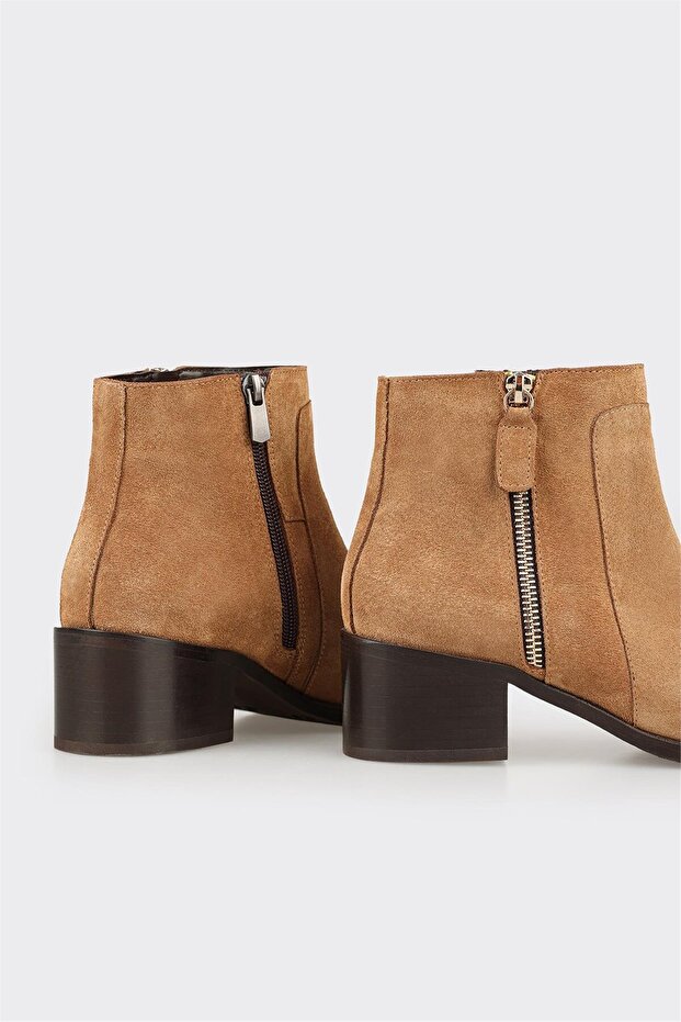 Taba Deri Kadın Klasik Bot - 4