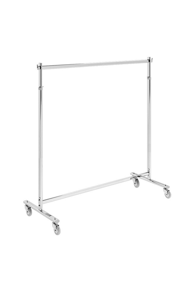 Chrome Stand Hanger with Brake Wheels (Esel) Shop Stand Clothes Hanger