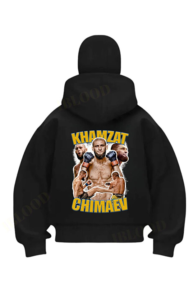 Black Ufc Khamzat Chimaev Printed Balaclava Unisex Sweatshirt Cardigan