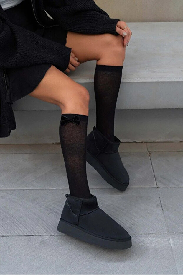 244 Aurelia Luxury Ug | Women's Thick Sole Fur Lined Half Suede Boots