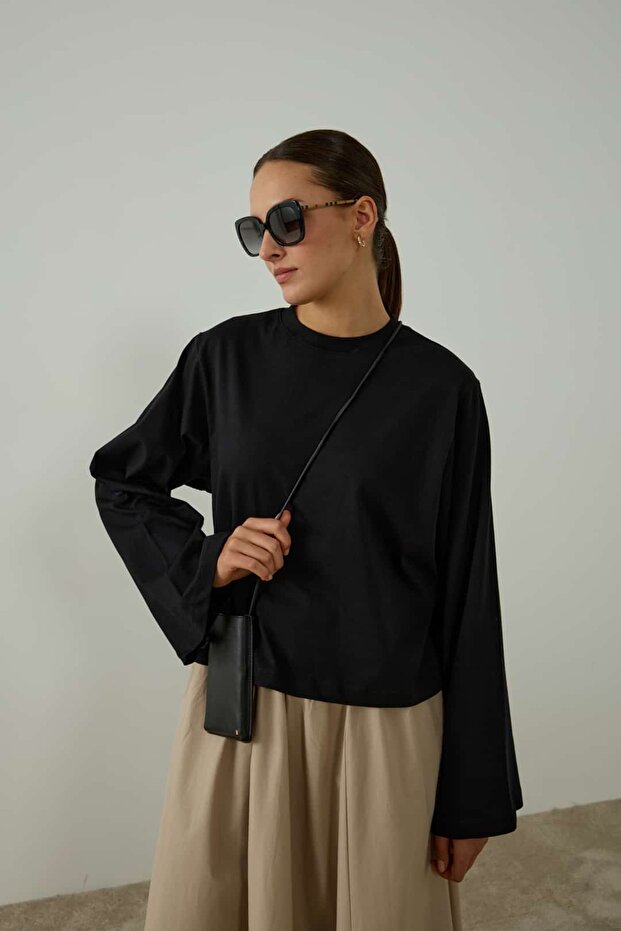 Basic Siyah Bluz - 3