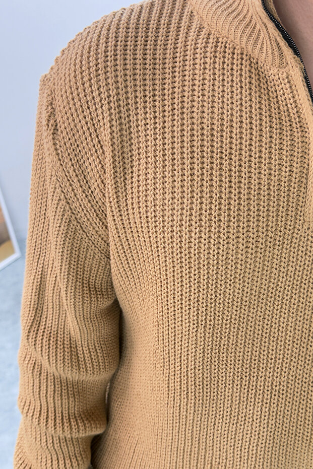 Olver Oversize Triko Uzun Kollu Kazak Bej - 6