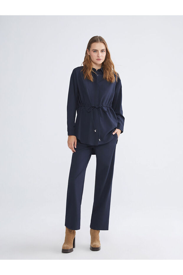 Esvab • Modern & Distinctive Wide-Leg Women's Trousers with Waist Drawstring