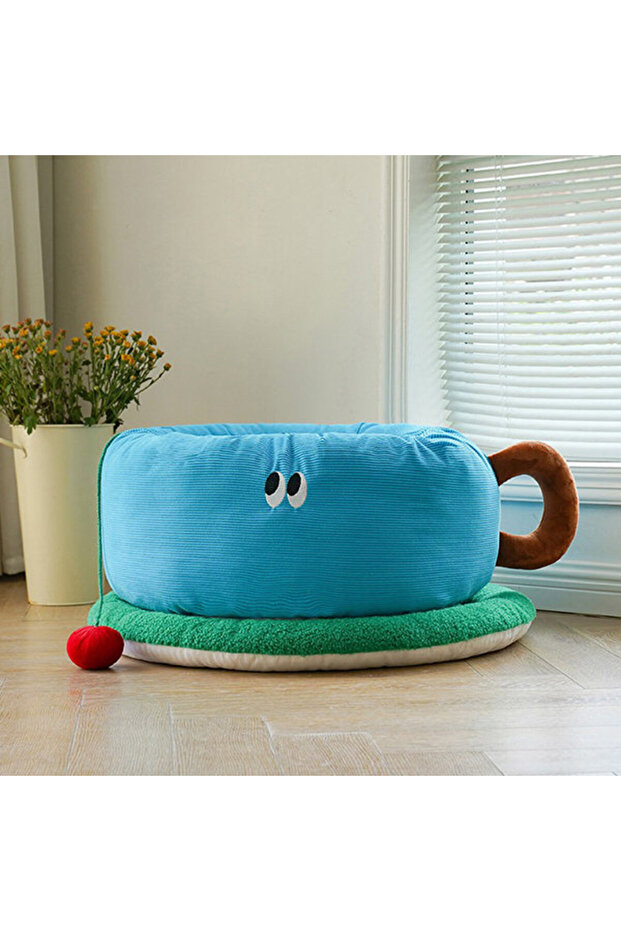Tea Cup Inspired Pet Bed - Polyester - Your Pet's New Favorite Spot