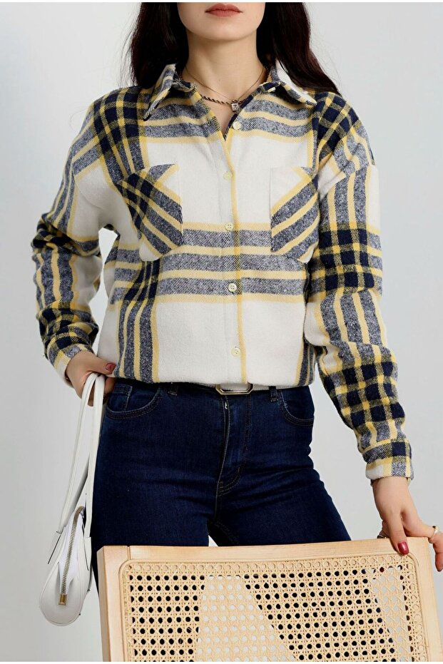 SARI BEYAZ ODUNCU GÖMLEK - 4