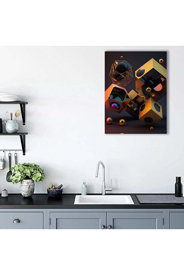 geometric elements, yellow, brown, purple, code 1096 - 3