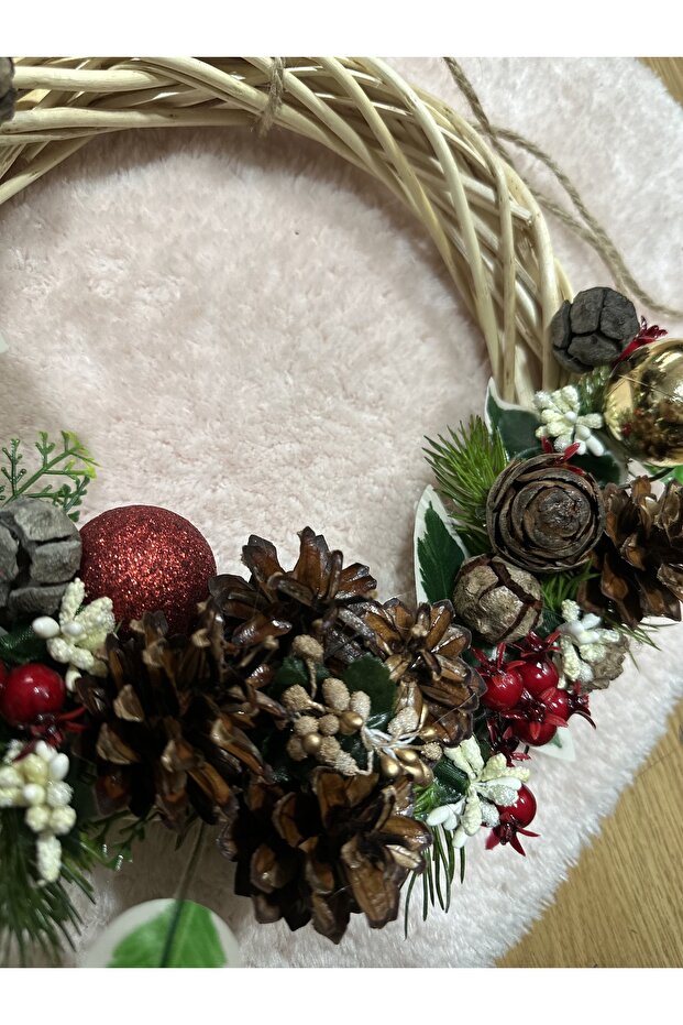 Kozalak Ve Kokinalı Bambu Yılbaşı Kapı Süsü Çelenk - 2