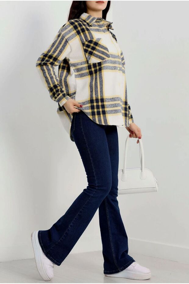 SARI BEYAZ ODUNCU GÖMLEK - 3