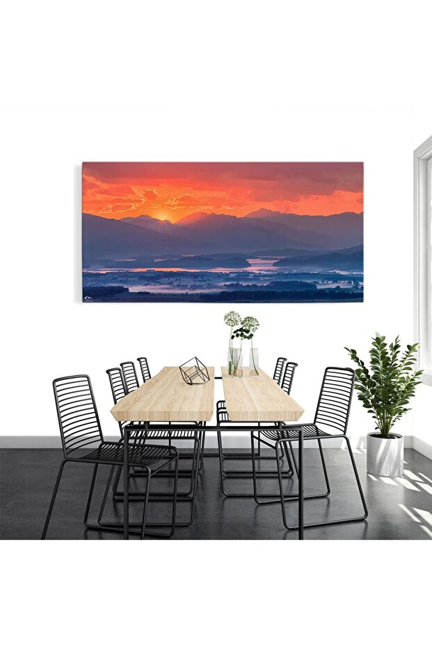 Sunset mountain landscape painting, code 4513 - 6