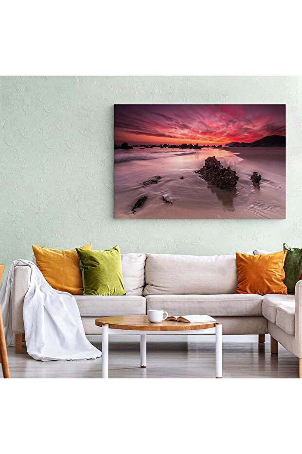 Sunset beach landscape painting, code 4372 - 5