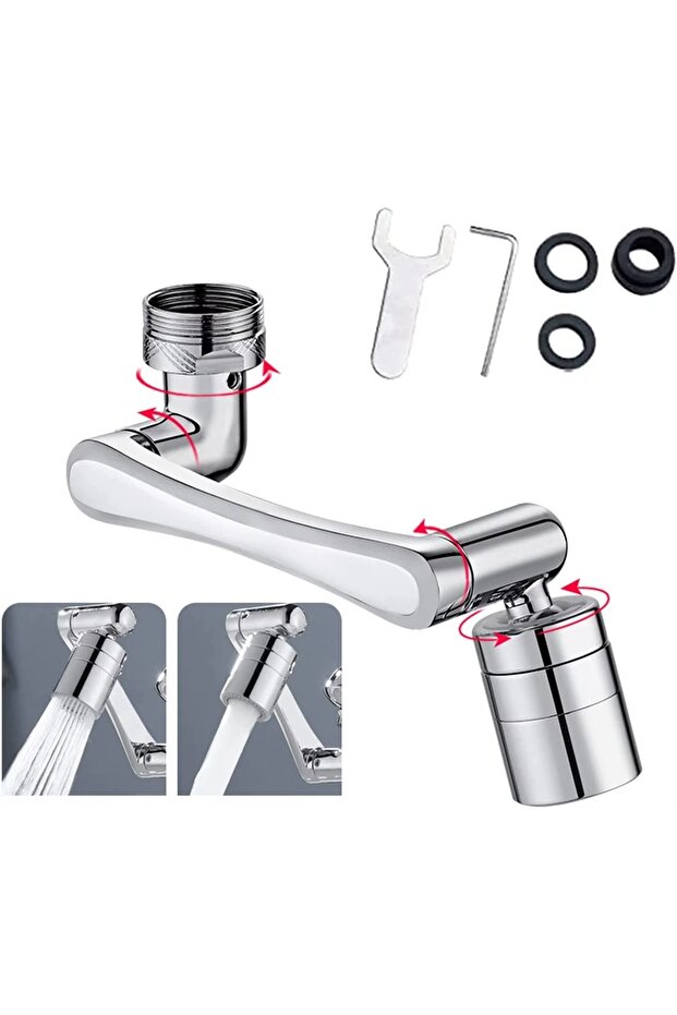 Rotating faucet extension – multi-mode nozzle, 360° rotation, water saving, universal installation - 2