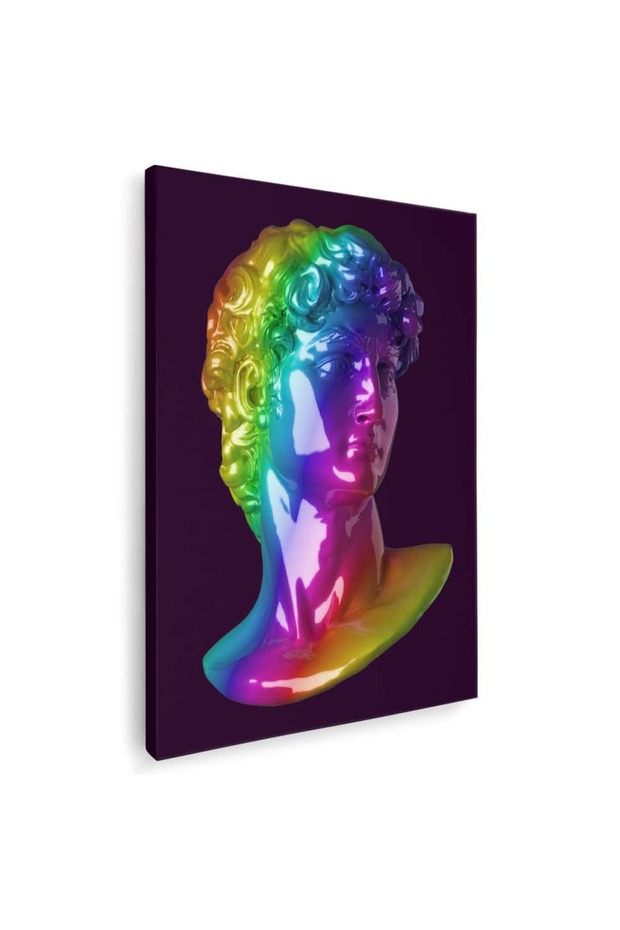 Tablou cap statuie vopsita multicolor, cod 3106