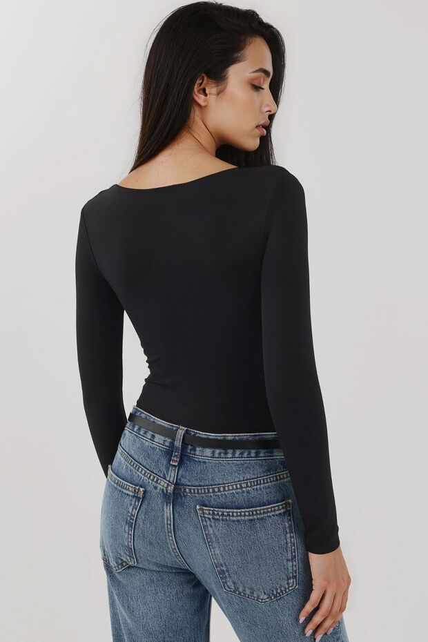 Kalp Yaka Esnek Örme Bluz Busem Collection - 3