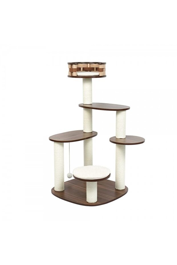 Solid wood modern style cat jumping platform Size: 60 X 60 X 112cm