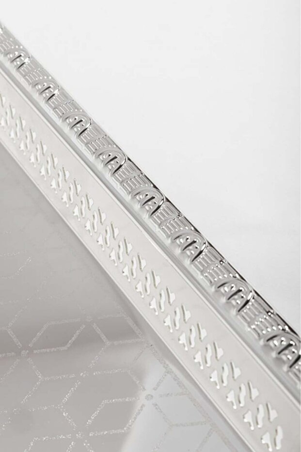 صينية تقديم مستطيل فضية - 3