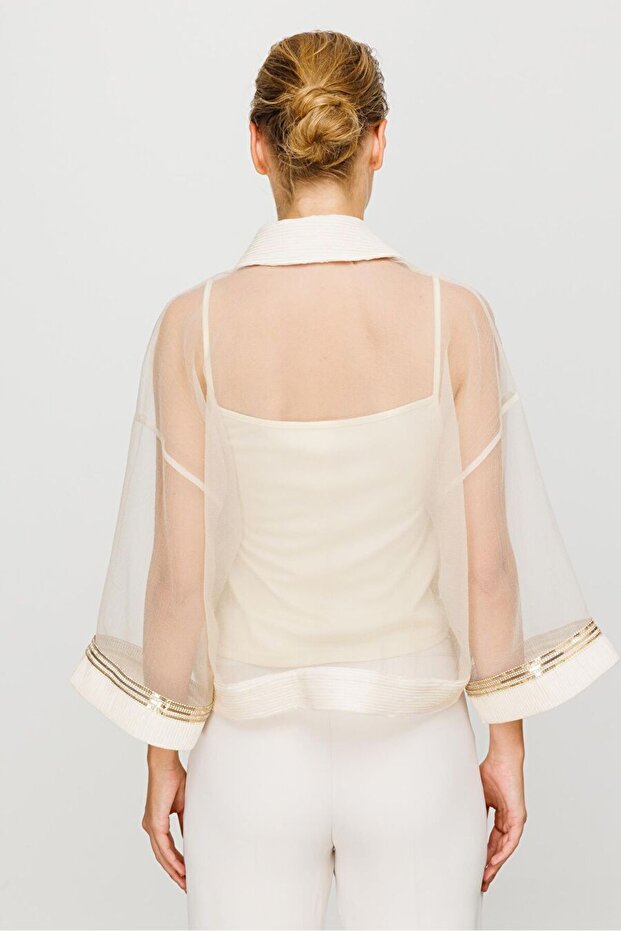 Organze Ceket BEJ - 5