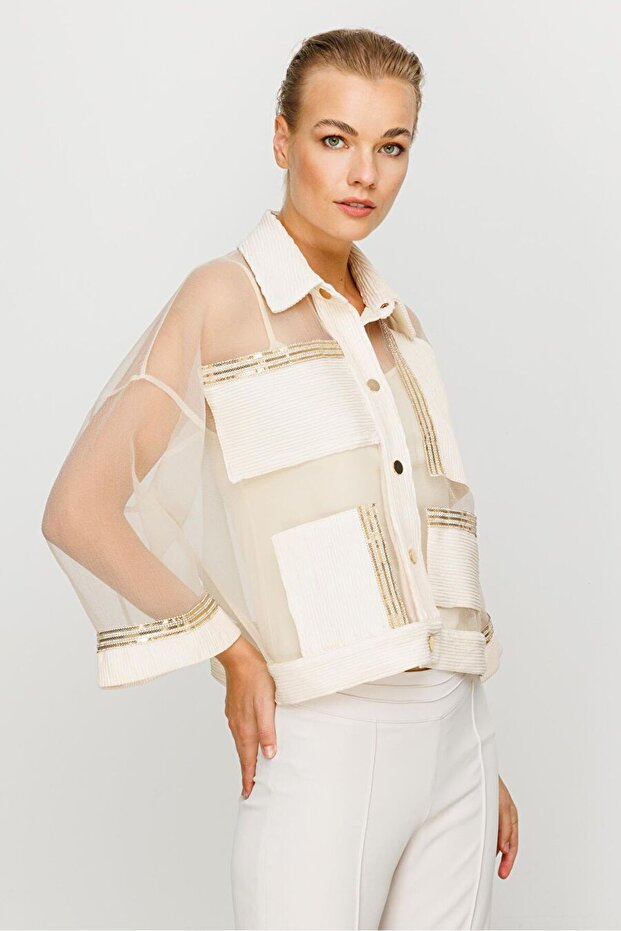 Organze Ceket BEJ - 1