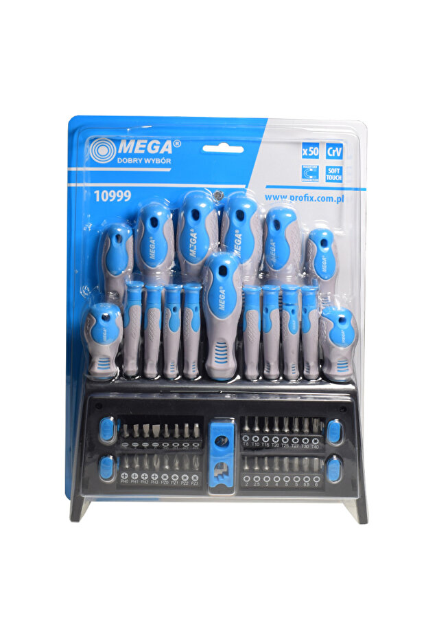 CR-VA SOFT-TOUCH SCREWDRIVER SET AND BITS - 50P. - 1