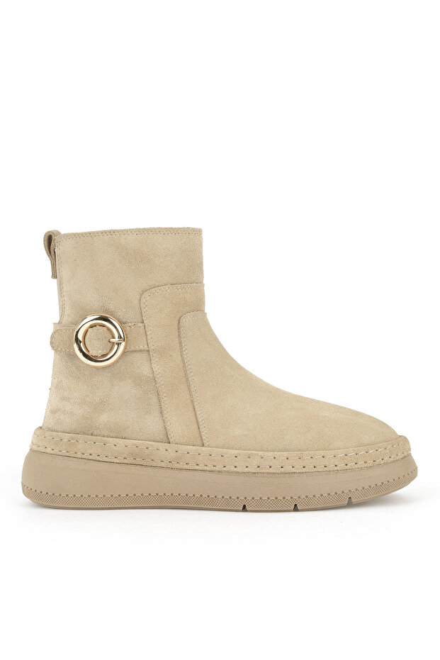 , Women's Genuine Leather Boots 1531050Z26105252K Beige