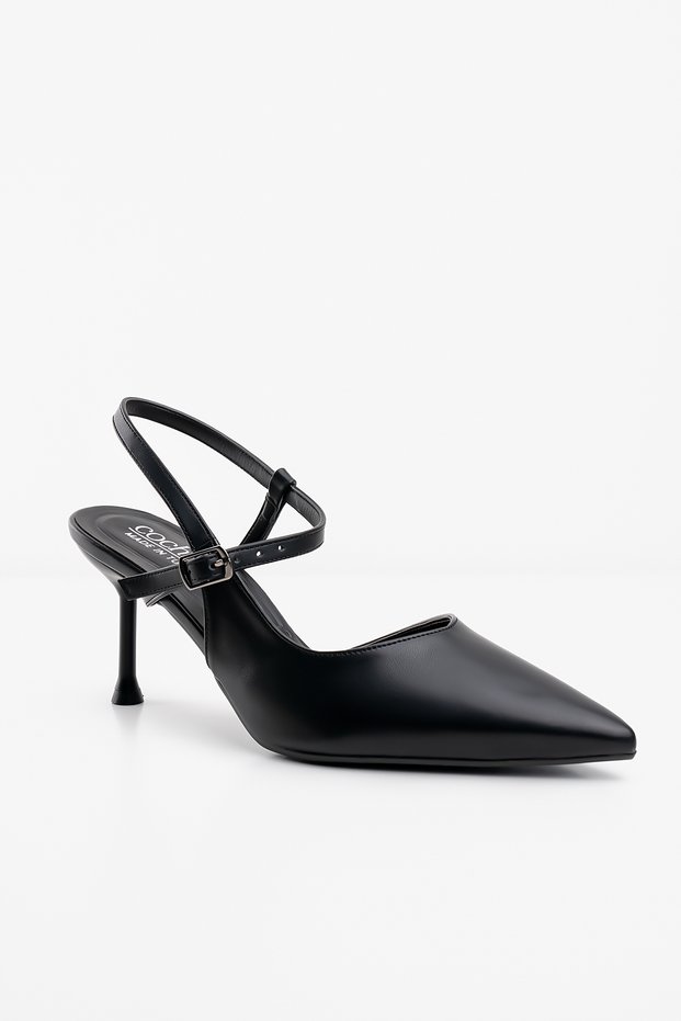 Women's Kitten Black Thin Short Heel Evening Dress Stiletto Pointed Toe Classic Heeled Shoes