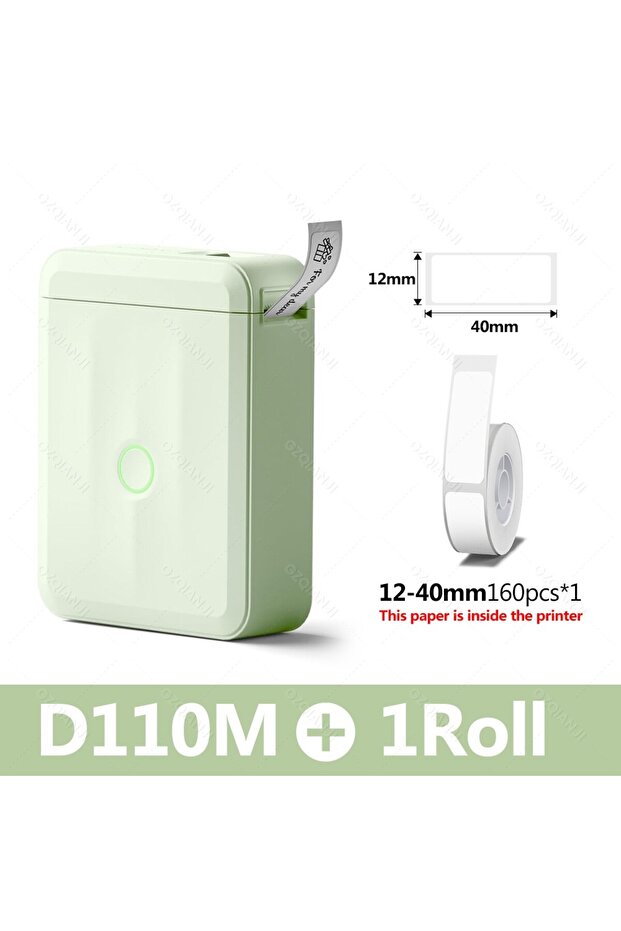 طابعة ملصقات Niimbot D110 الذكية المحمولة D110، مع لفة واحدة، لصنع ملصقات حراري صغيرة ذاتية اللصق