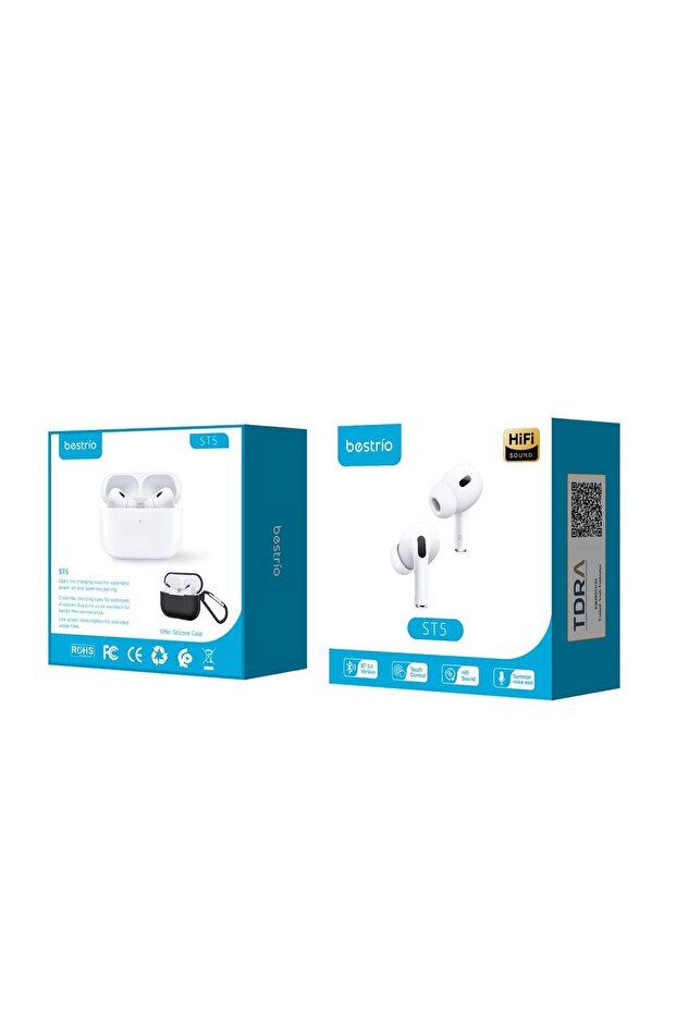 ST5 Wireless Earbuds | Bluetooth 5.4 | HiFi Sound | Touch Control | Long Battery Life