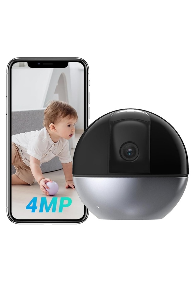 كاميرا مراقبة داخلية بدقة 2K | رؤية بزاوية 360 درجة، تتبع تلقائي، نطاق ديناميكي واسع حقيقي (WDR)، تخزين سحابي/بطاقة ذاكرة SD - 1