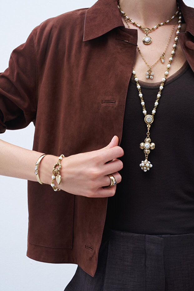 Blooming Light İnci Yonca Charm İnci Kolye - 3