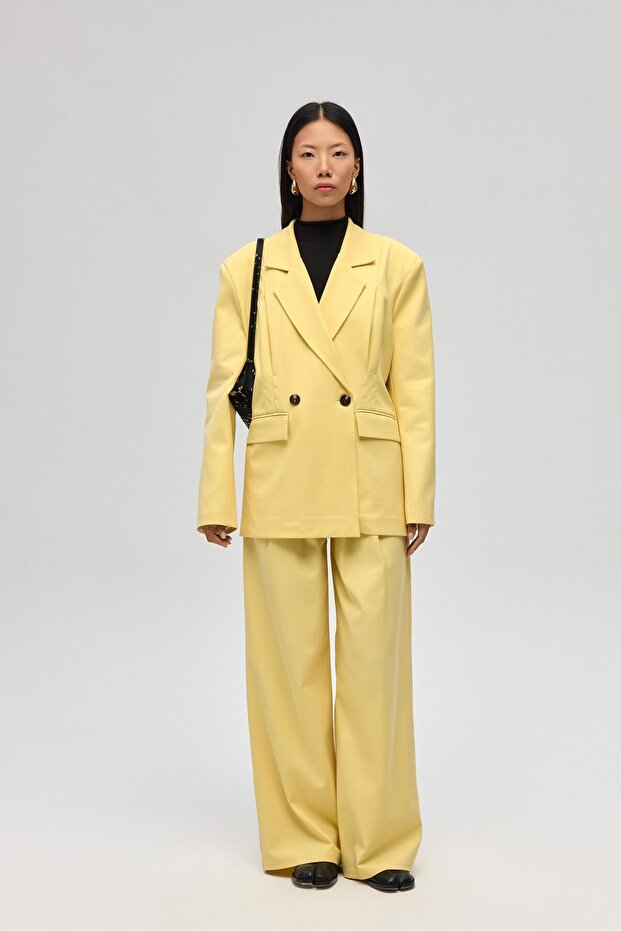 Solvei Pile Detay Sarı Blazer - 2