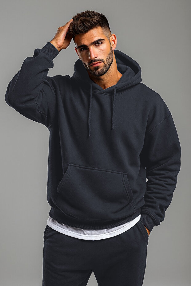 Unisex 3-Ply Oversize Sharpened Hooded Tracksuit Set