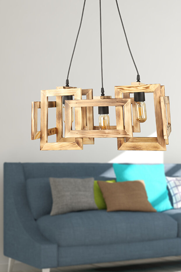 Ligna 3.Lü Ahşap Avize - 1