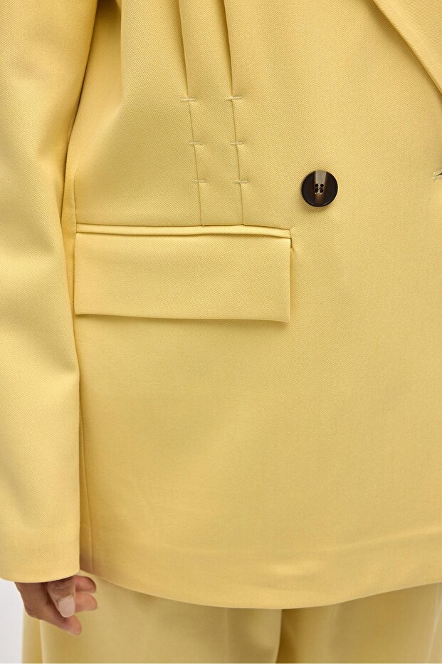Solvei Pile Detay Sarı Blazer - 7