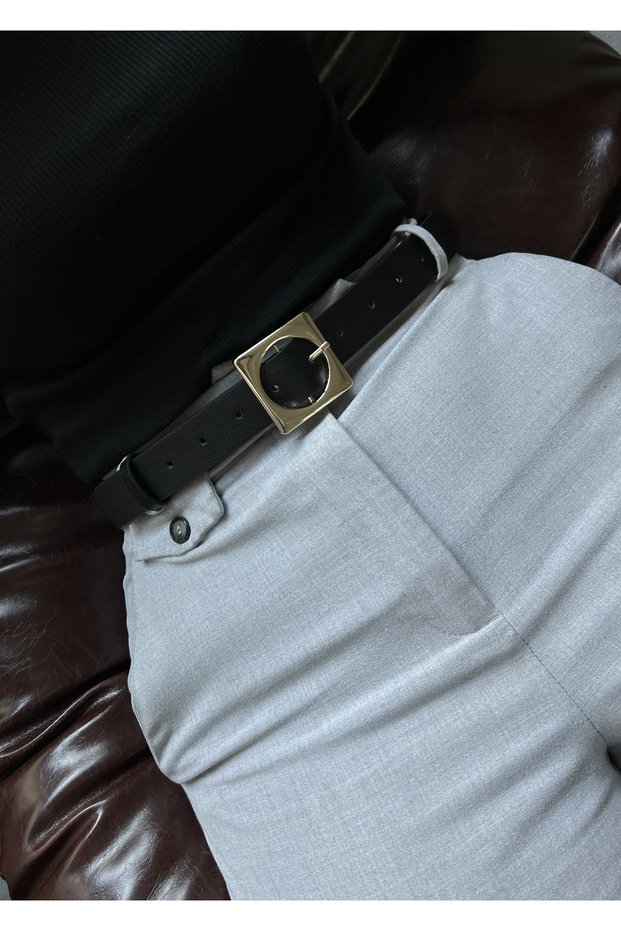 Kare Accessory Gold Buckle Women's Belt, Daily Belt, Jacket Belt, Pants Belt