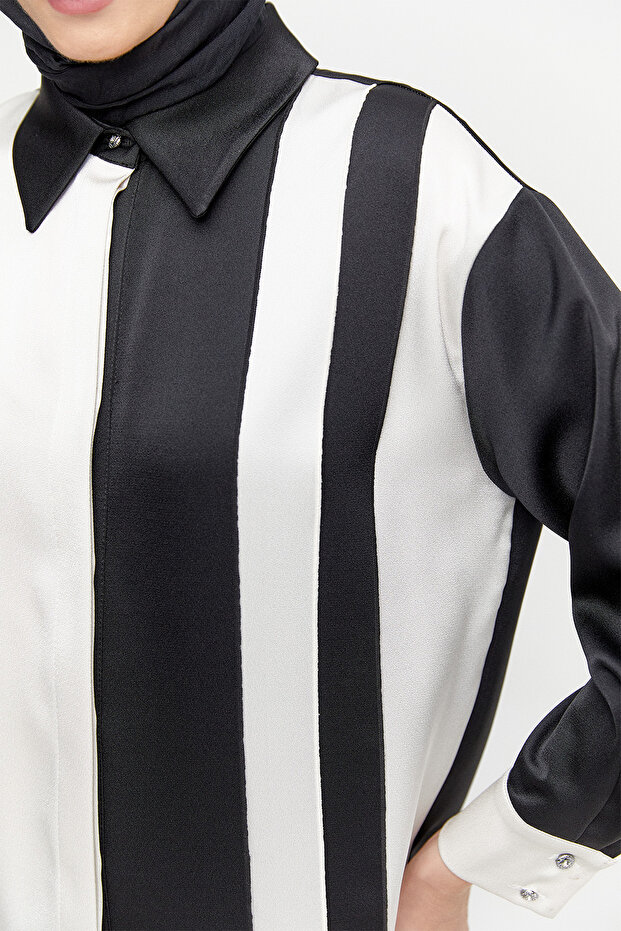 Çift Renk Saten Tunik - 5