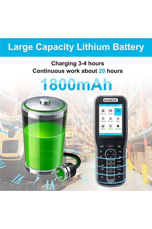 Sumicor Barcode Scanner 1D & 2D QR Code PDF417 Reader, Wireless 2.4 GHz Handheld Cordless Rechargeab - 5