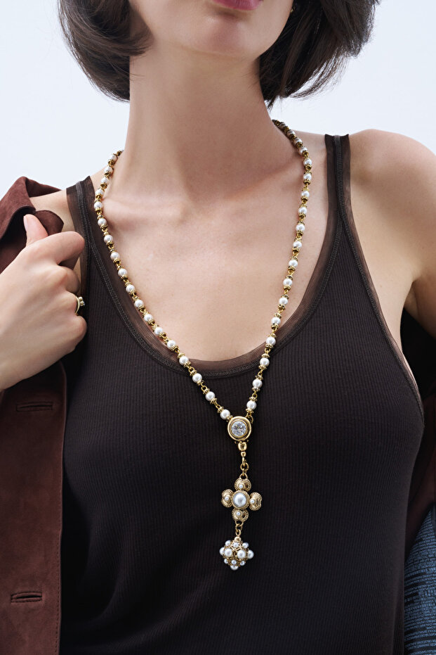 Blooming Light İnci Yonca Charm İnci Kolye - 2