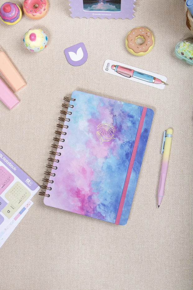 A5 Irregular Weekly Planner Spiral Bound Art Cover - Dance of Colors