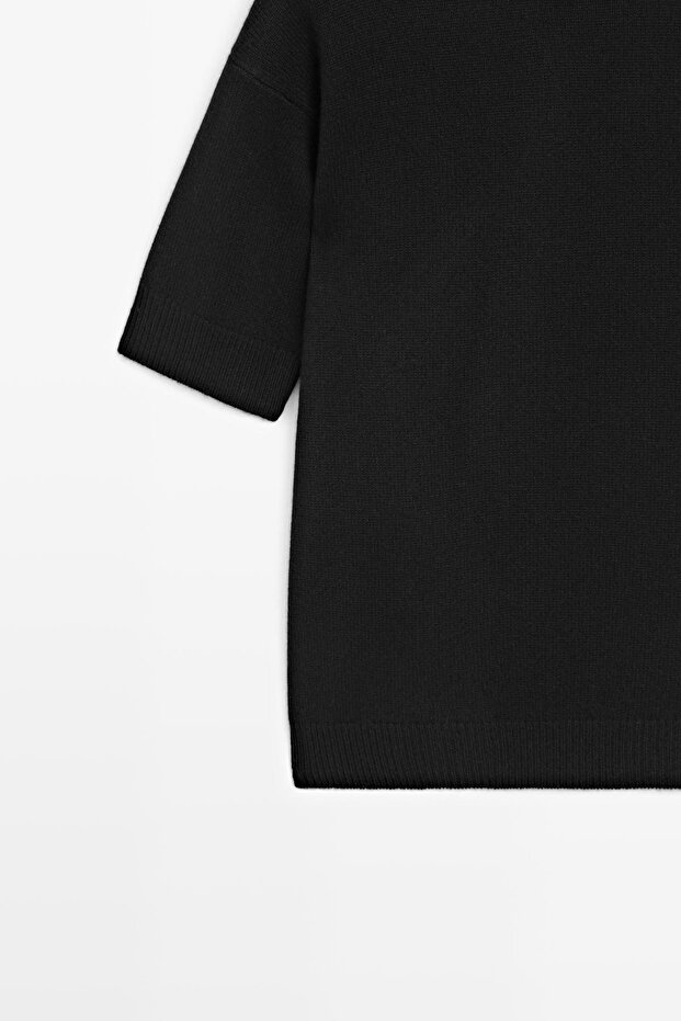 Kısa kollu %100 yün triko kazak - 7