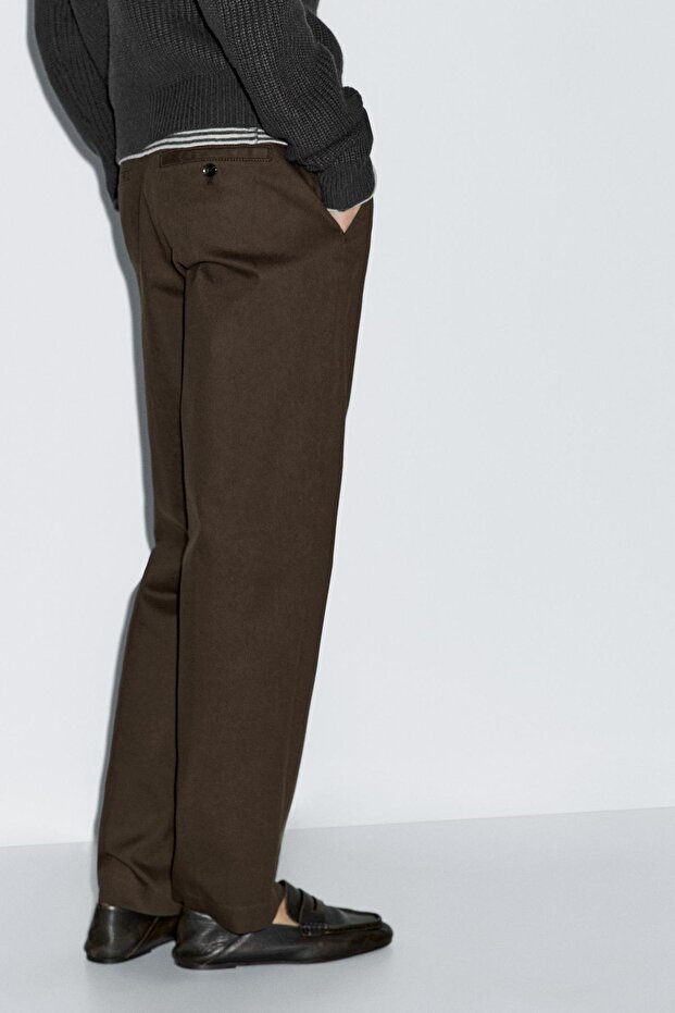 Straight fit pamuklu pantolon - 3