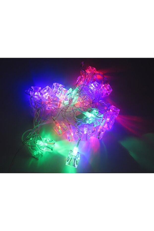 Multicolor flashing LED string light, 4m, LED inside cubes - 1