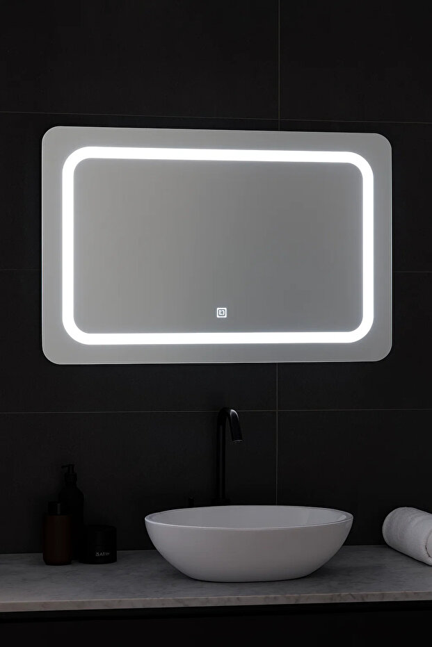 Rectangular mirror with LED, 65 X 49 cm - 2