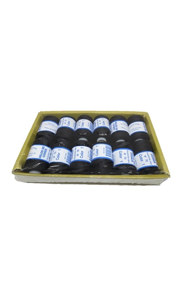 Black Sewing Thread Set, 12 pcs - 1