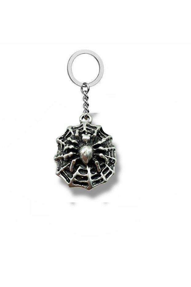Unisex Keychain with Tarantula Figure on a Spider Web – Symbol of Power, Fate, and Protection Energy - 1