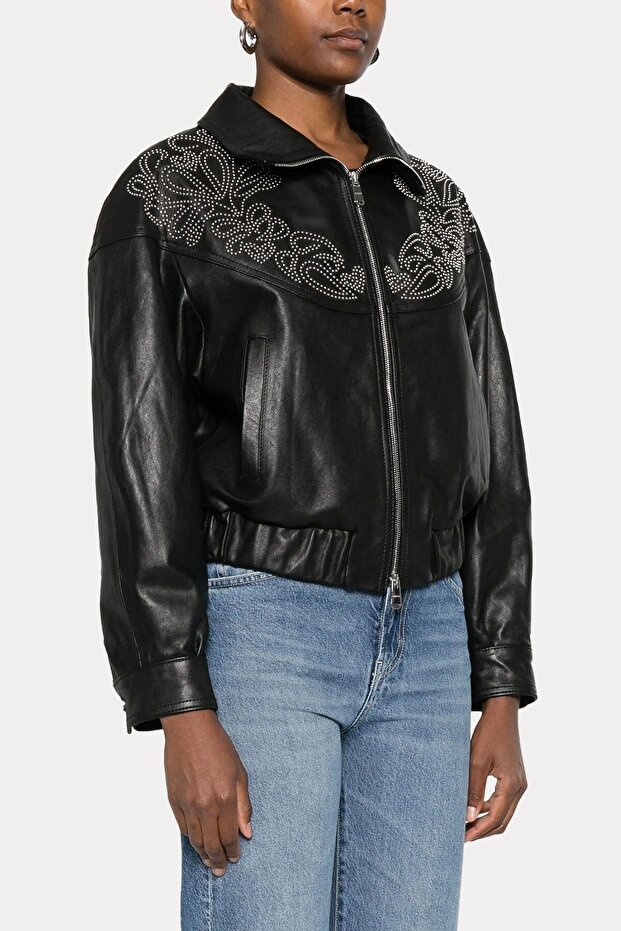 Relaxed Fit Deri Ceket - 2