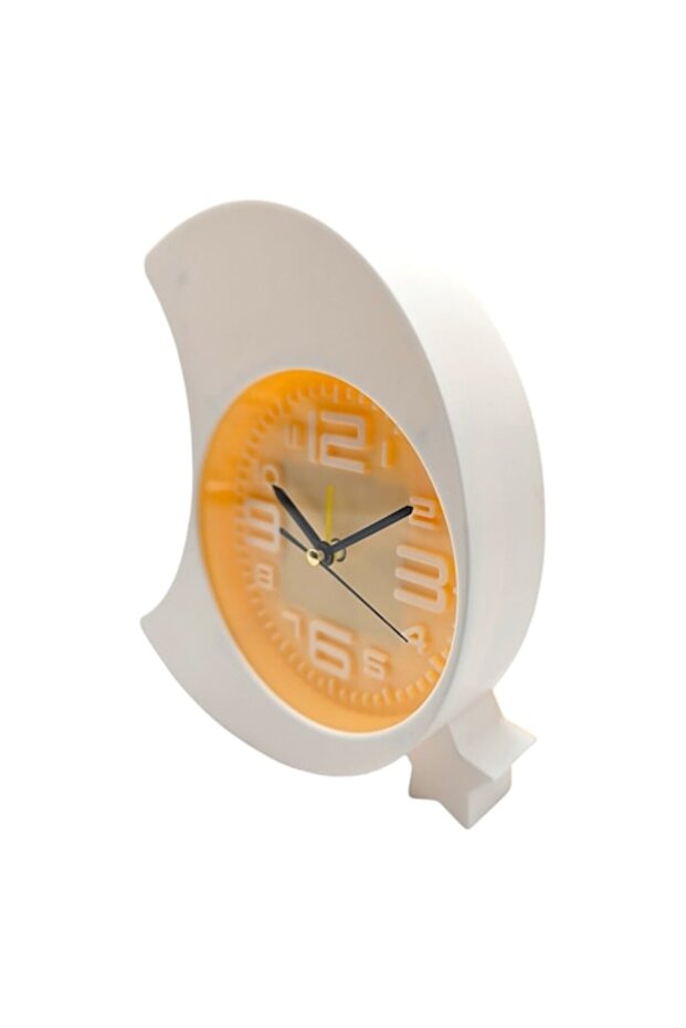 Table clock, crescent shape, 18 cm, orange - 1